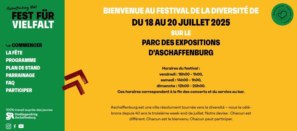 Inscrivez-vous: https://www.fest-fuer-vielfalt.de/de/
